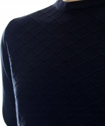 STROKERS klasyczny elegancki sweter męski pod szyję z bawełny L granatowy