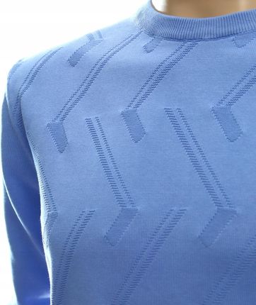 STROKERS klasyczny elegancki sweter męski z bawełny XXL 2XL błękitny