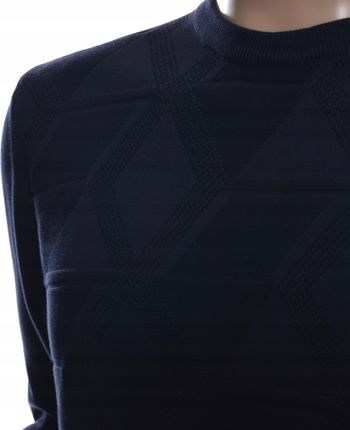 STROKERS klasyczny elegancki sweter męski z bawełny L granatowy