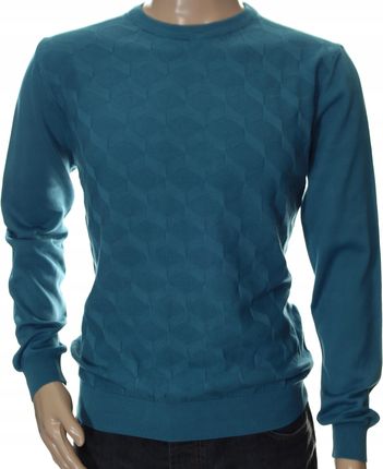STROKERS klasyczny sweter męski ze wzorem tłoczonym 2XL XXL morski