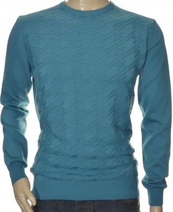 STROKERS premium klasyczny elegancki sweter męski bawełniany XXL 2XL morski
