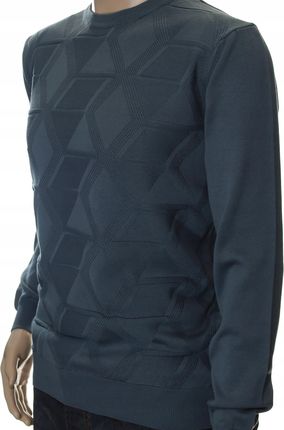 STROKERS klasyczny sweter męski ze wzorem tłoczonym bawełniany M grafitowy