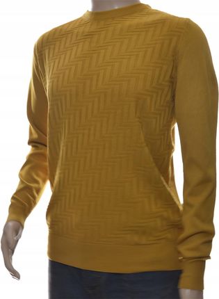 Sweter sweterek męski z kaszmirem XL musztardowy