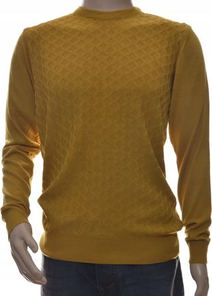 Sweter sweterek męski z kaszmirem XL musztarda