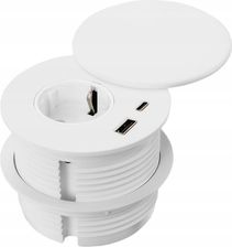 Zdjęcie Spacetronik Białe Gniazdo Blatowe Okrągłe Chowane W Blat Sps-R1D3W V2 - Oława