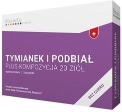 Zdjęcie BIOCANTO Tymianek i Podbiał plus kompozycja 20 ziół bez cukro 24 pastylki - Bobolice