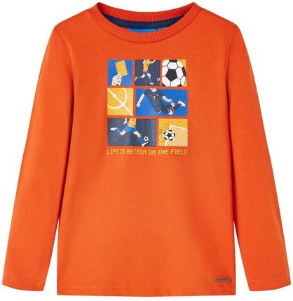 Koszulka dziecięca z długimi rękawami, piłka nożna, pomarańczowa, 116