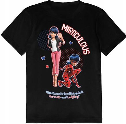Koszulka Dziecięca T-shirt Miraculum Biedronka I Czarny Kot 152