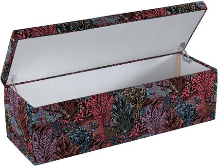Dekoria Skrzynia Tapicerowana Kolorowe Rośliny Na Czarnym Tle 120X40X40 Cm Intenso Premium 526-144-26