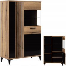 Zdjęcie Liveo Meble Witryna Kredens Komoda Dąb Czarna Połysk Aris As6 13687272976 - Sieradz