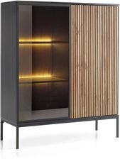 Zdjęcie Piaski Witryna Sento Wt104 Led Czarny / Dąb Wotan / Lamela   100413990 - Piaski
