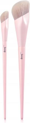 Jessup Beauty Jessup Makeup Lover 2 Pcs Crystal Pink Glamorous Collection Iv Zestaw 2 Pędzli Do Makijażu Twarzy T497