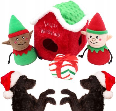 Zippypaws Zabawka Dla Psa Świąteczna Norka Interaktywna Ukryte Maskotki Na Święta