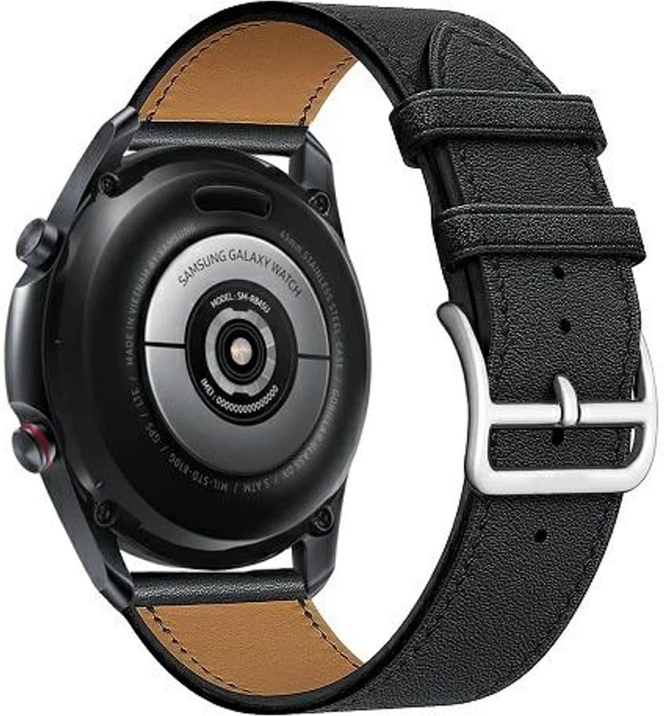 Beline Pasek Watch 22Mm Hermes Leather Czarny Black Box