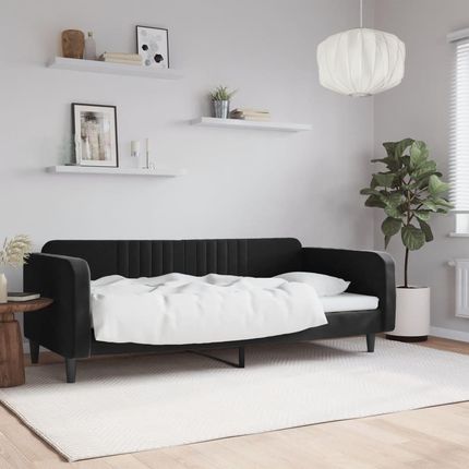 VidaXL Sofa Z Funkcją Spania Czarna 90X200 Cm Obita Aksamitem 994512