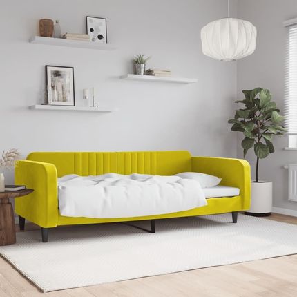 VidaXL Sofa Z Funkcją Spania Żółta 90X200 Cm Obita Aksamitem 994527