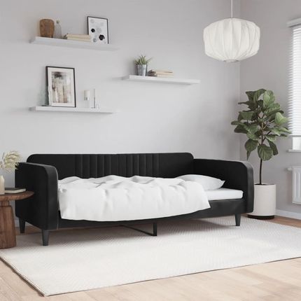 VidaXL Sofa Z Funkcją Spania Czarna 100X200 Cm Obita Aksamitem 994535