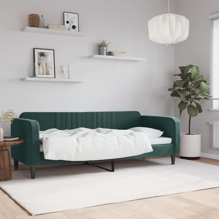 VidaXL Sofa Z Funkcją Spania Ciemnozielona 80X200Cm Obita Aksamitem 994565