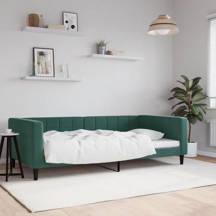 Vidaxl Sofa Z Funkcją Spania Ciemnozielona 100X200 Cm Aksamitna 354017