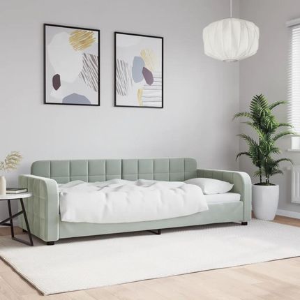 Vidaxl Sofa Z Funkcją Spania Jasnoszara 80X200 Cm Obita Aksamitem 354051