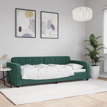 Vidaxl Sofa Z Funkcją Spania Ciemnozielona 80X200 Cm Aksamitna 354053