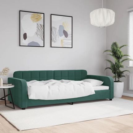 Vidaxl Sofa Z Funkcją Spania Ciemnozielona 90X200 Cm Aksamitna 354060