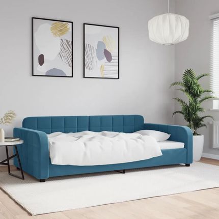 Vidaxl Sofa Z Funkcją Spania Niebieska 100X200 Cm Obita Aksamitem 354064