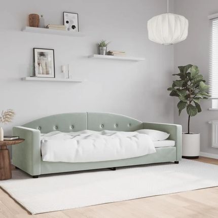 Vidaxl Sofa Z Funkcją Spania Jasnoszara 80X200 Cm Obita Aksamitem 354129