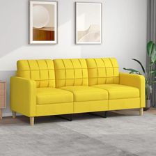 Vidaxl Sofa 3 Osobowa Jasnożółta 180 Cm Tapicerowana Tkaniną 359104