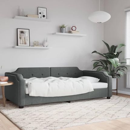 VidaXL Sofa Z Funkcją Spania Ciemnoszara 90X200 Cm Obita Tkaniną 1013117