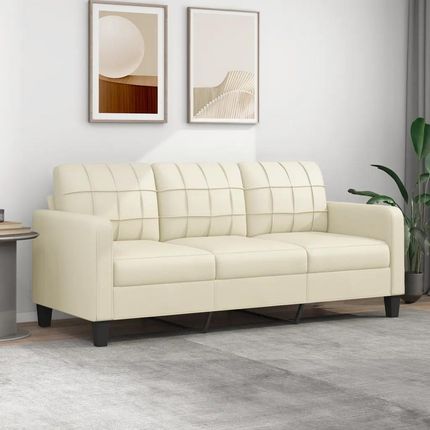 Vidaxl 3 Osobowa Sofa Kremowa 180 Cm Sztuczna Skóra 359123