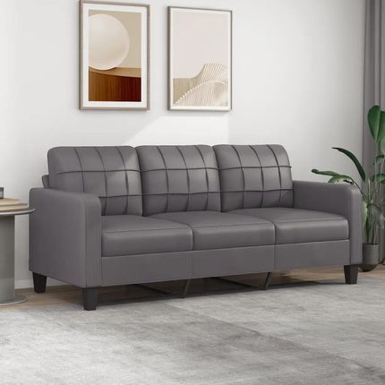 Vidaxl 3 Osobowa Sofa Szara 180 Cm Sztuczna Skóra 359124