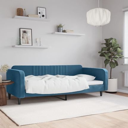 Vidaxl Sofa Z Funkcją Spania Niebieska 90X200 Cm Obita Aksamitem 64702