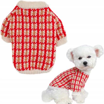 Petinio Stylowy Sweter Dla Psa W Czerwona Kratę Luca L PC330318883L
