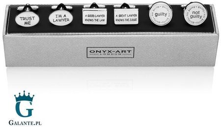 Onyx-Art Zestaw spinek do mankietów na prezent dla prawnika