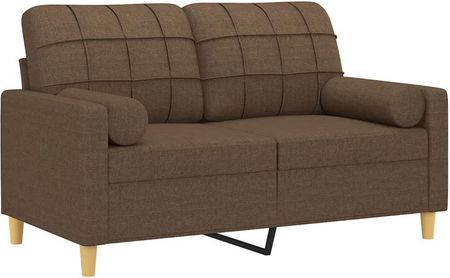 Vidaxl 2 Osobowa Sofa Z Poduszkami Brązowa 120 Cm Tkanina 3200777 - zdjęcie 2