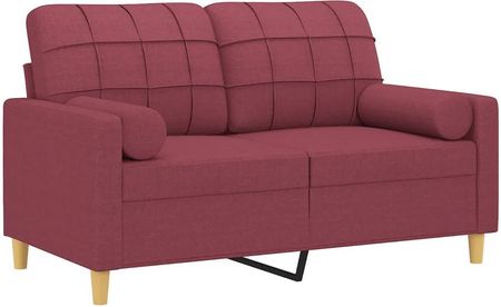 Vidaxl 2 Osobowa Sofa Z Poduszkami Winna Czerwień 120 Cm Tkanina 3200780 - zdjęcie 4