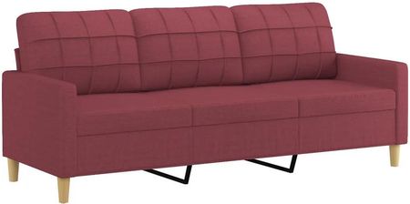 Vidaxl 3 Osobowa Sofa Z Poduszkami Bordowa 180 Cm Tkanina 3200796 - zdjęcie 2
