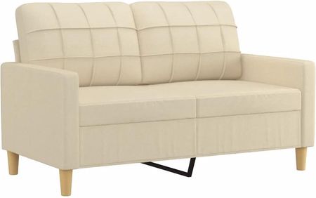 Vidaxl 2 Osobowa Sofa Z Poduszkami Kremowa 120 Cm Tkanina 3200776 - zdjęcie 6
