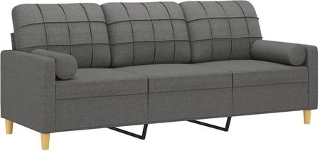 Vidaxl 3 Osobowa Sofa Z Poduszkami Ciemnoszara 180 Cm Tkanina 3200791 - zdjęcie 2