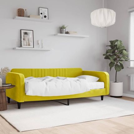 VidaXL Sofa Z Materacem Do Spania Żółta 100X200 Cm Aksamit 1060776