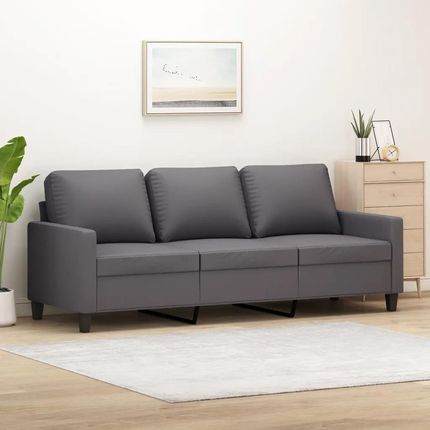 Vidaxl 3 Osobowa Sofa Szara 180 Cm Sztuczna Skóra 359144