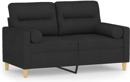 Vidaxl 2 Osobowa Sofa Z Poduszkami Czarna 120 Cm Tkanina 3200817 - zdjęcie 5