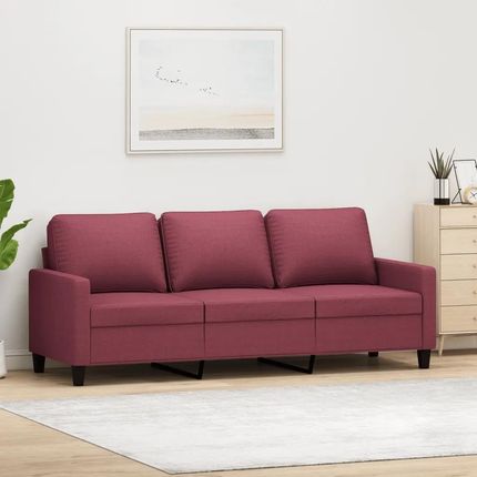 Vidaxl Sofa 3 Osobowa Winna Czerwień 180 Cm,Tapicerowana Tkaniną 359177