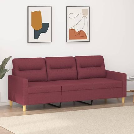 VidaXL Sofa 3 Osobowa Winna Czerwień 180 Cm,Tapicerowana Tkaniną 1131162