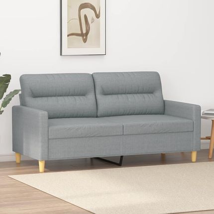 VidaXL Sofa 2 Osobowa Jasnoszara 140 Cm Tapicerowana Tkaniną 1131164