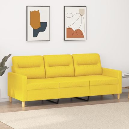 VidaXL Sofa 3 Osobowa Jasnożółta 180 Cm Tapicerowana Tkaniną 1131317