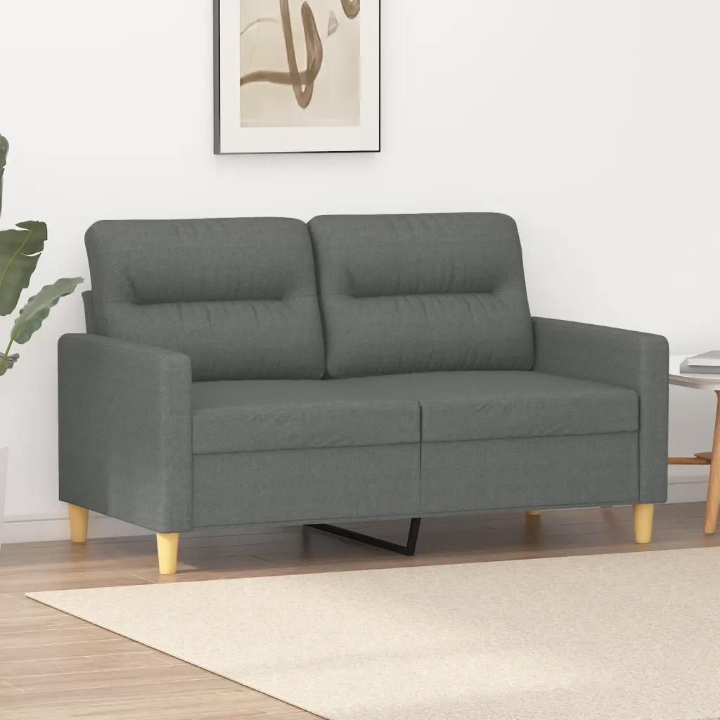 Vidaxl Sofa 2 Osobowa Ciemnoszara 120 Cm Tapicerowana Tkaniną 359228 ...