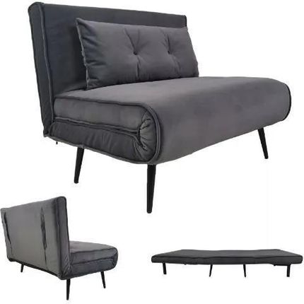 Kontrast Sofa Na Nóżkach Kanapa Rozkładana Evita 139X76 Szary 100X80X81/100X197X31 Ciemnoszara 114875