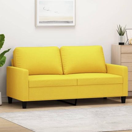 VidaXL Sofa 2 Osobowa Jasnożółta 140 Cm Tapicerowana Tkaniną 1146537